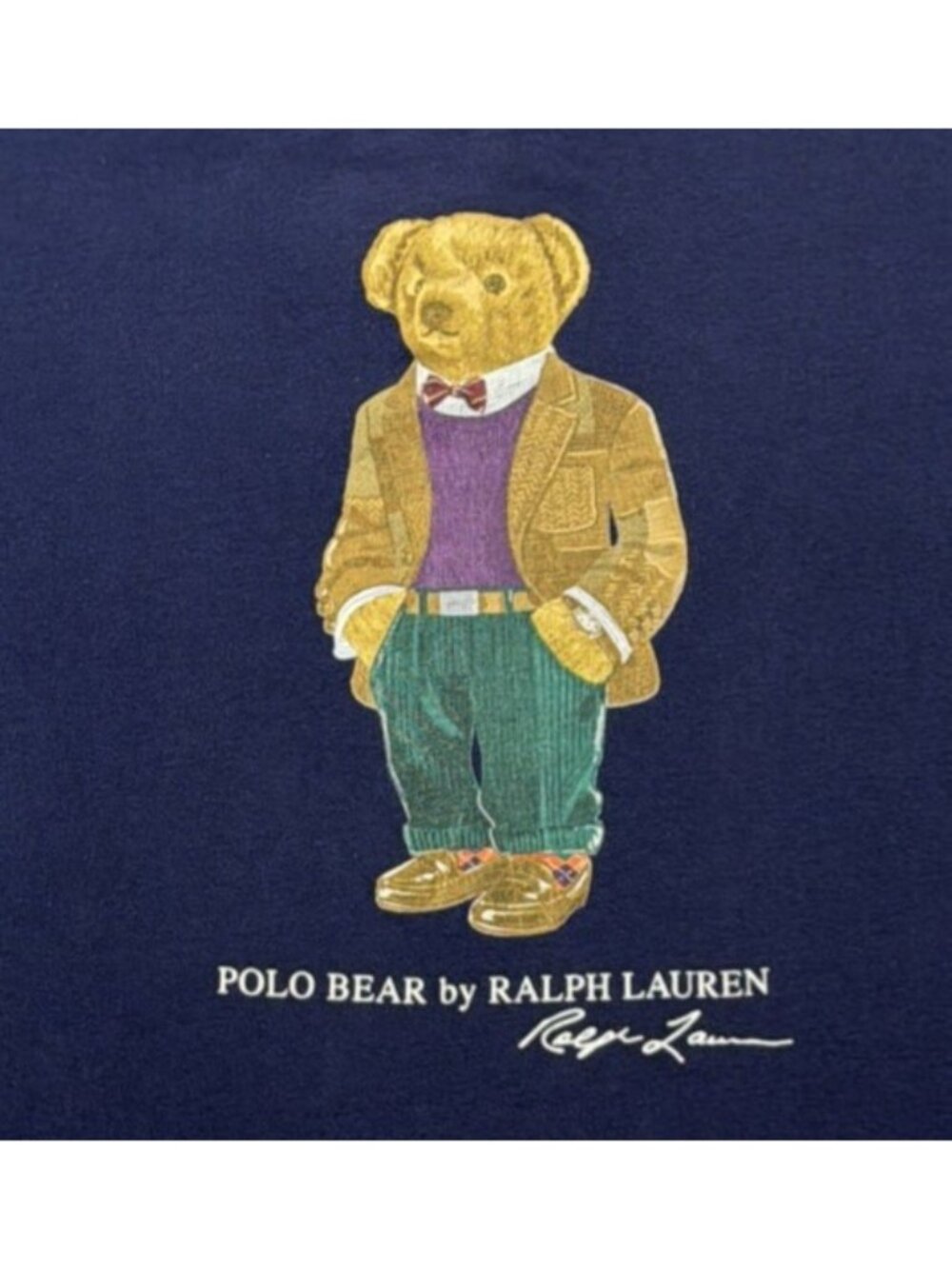 Men's 2XB Blue Polo Ralph Lauren Preppy Polo Bear Cotton T-Shirt